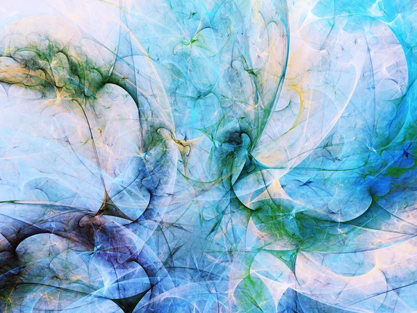 mavi soyut fraktal arkaplan 3d oluşturma