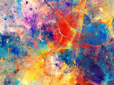 mavi ve sarı soyut fraktal arkaplan 3d görüntüleme