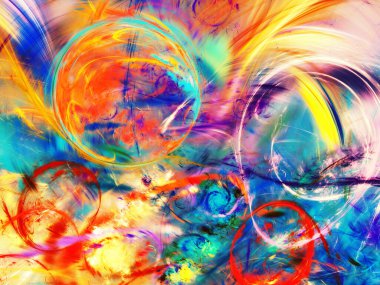 gökkuşağı soyut fraktal arkaplan 3d oluşturma