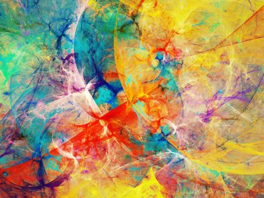 gökkuşağı soyut fraktal arkaplan 3d oluşturma