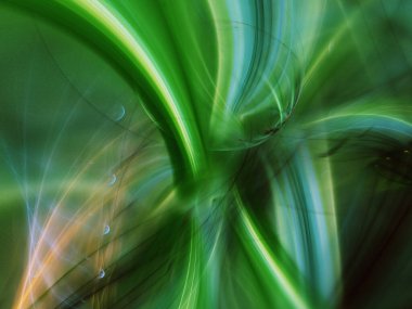 yeşil Soyut Fraktal arka plan 3d render