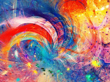 mavi ve mor soyut fraktal arkaplan 3d görüntüleme