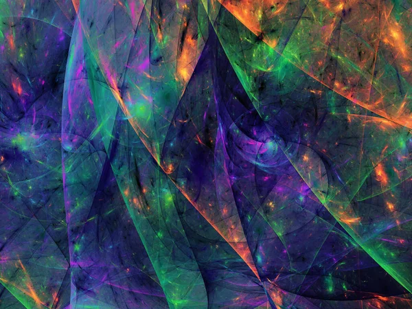 Purple Green Abstract Fractal Background Rendering — Stok fotoğraf