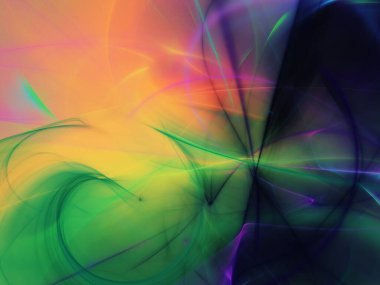 purple and green abstract fractal background 3d rendering