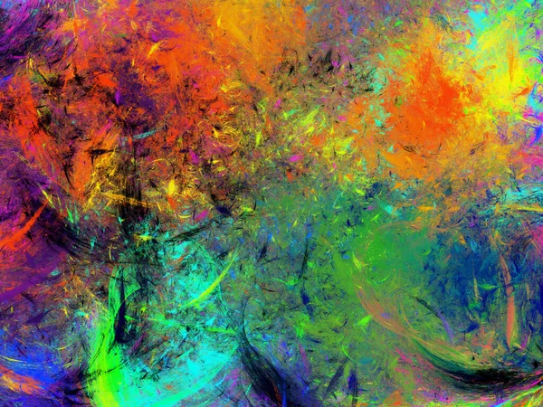 Regenbogen Abstrakt Fraktalen Hintergrund Rendering — Stockfoto