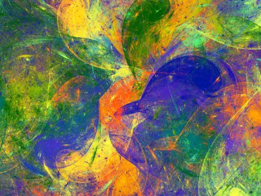 yellow and green abstract fractal background 3d rendering