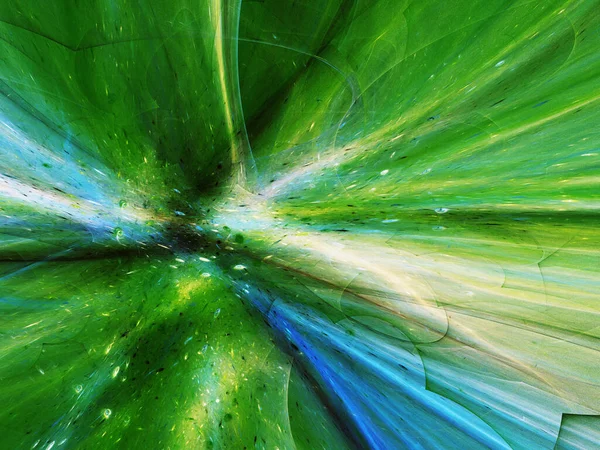 青と緑の抽象的フラクタル背景3Dレンダリング — ストック写真