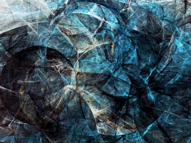 mavi soyut fraktal arkaplan 3d oluşturma