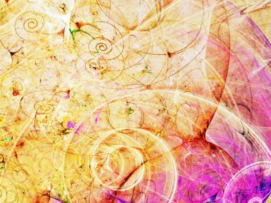 sarı soyut fraktal arkaplan 3d oluşturma