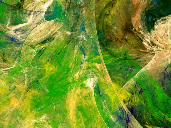 Жовтий Зелений Абстрактний Фрактальний Фон Рендеринга — стокове фото