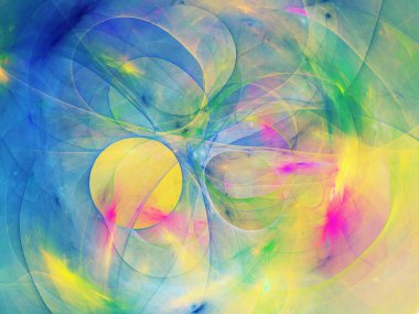 mavi ve sarı soyut fraktal arkaplan 3d görüntüleme