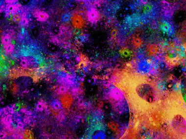 mavi ve mor soyut fraktal arkaplan 3d görüntüleme