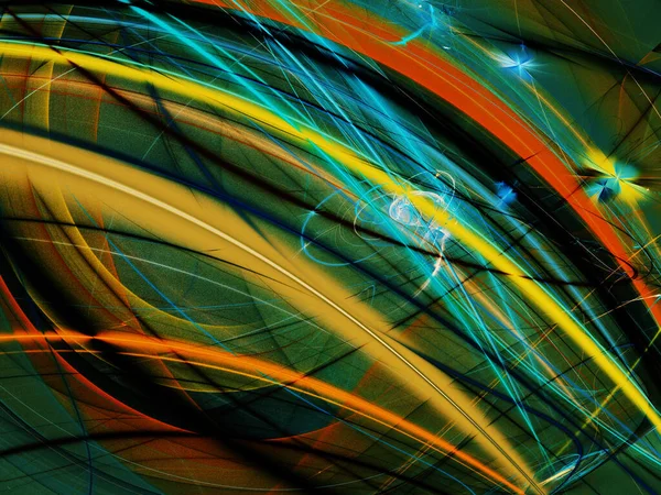 Жовтий Зелений Абстрактний Фрактальний Фон Рендеринга — стокове фото