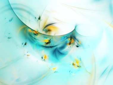 mavi soyut fraktal arkaplan 3d oluşturma