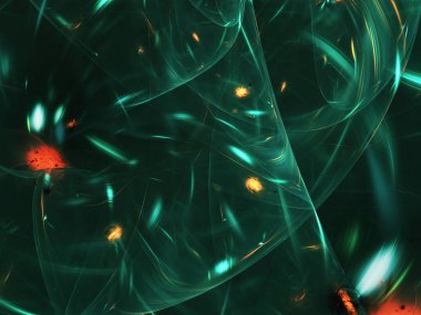 yeşil Soyut Fraktal arka plan 3d render