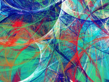 mavi ve kırmızı soyut fraktal arkaplan 3d görüntüleme