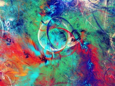 mavi ve kırmızı soyut fraktal arkaplan 3d görüntüleme