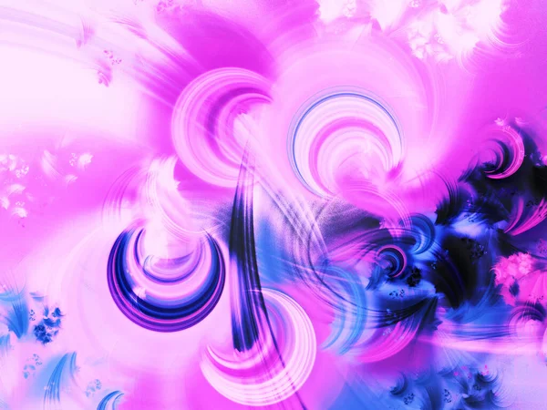 青と紫の抽象的フラクタル背景3Dレンダリング — ストック写真