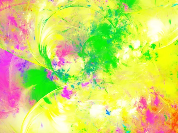 Yellow Green Abstract Fractal Background Rendering — Stok fotoğraf