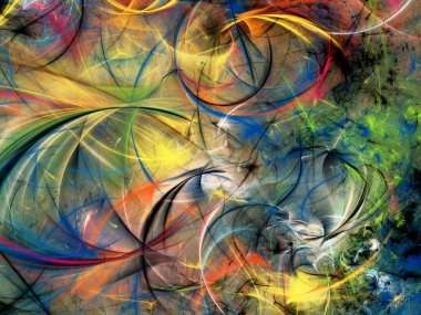 gökkuşağı soyut fraktal arkaplan 3d oluşturma