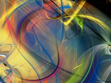 gökkuşağı soyut fraktal arkaplan 3d oluşturma