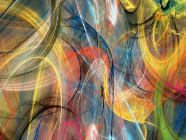 gökkuşağı soyut fraktal arkaplan 3d oluşturma