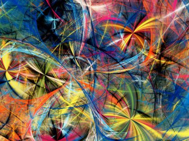 gökkuşağı soyut fraktal arkaplan 3d oluşturma