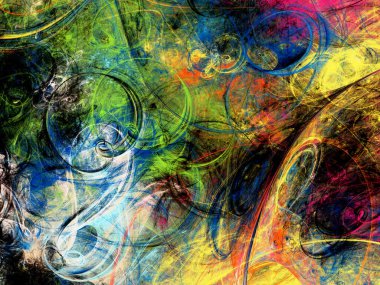 gökkuşağı soyut fraktal arkaplan 3d oluşturma