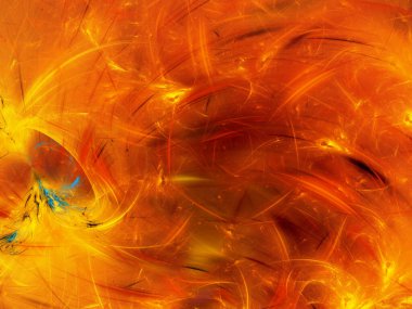 turuncu soyut fraktal arkaplan 3d oluşturma