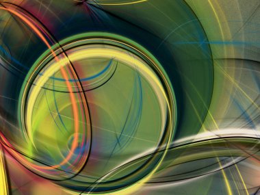 yeşil Soyut Fraktal arka plan 3d render