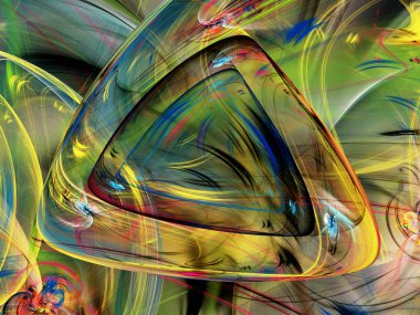 yeşil Soyut Fraktal arka plan 3d render