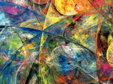 gökkuşağı soyut fraktal arkaplan 3d oluşturma