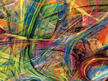 gökkuşağı soyut fraktal arkaplan 3d oluşturma