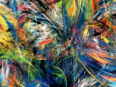 gökkuşağı soyut fraktal arkaplan 3d oluşturma