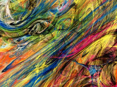 gökkuşağı soyut fraktal arkaplan 3d oluşturma