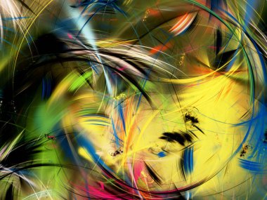 gökkuşağı soyut fraktal arkaplan 3d oluşturma