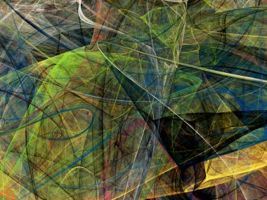 yeşil Soyut Fraktal arka plan 3d render