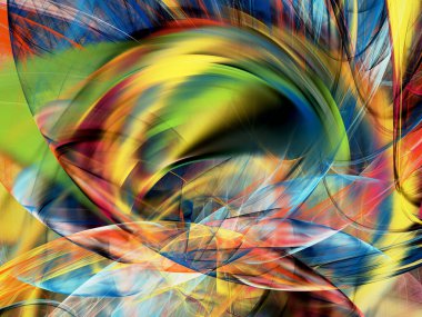 gökkuşağı soyut fraktal arkaplan 3d oluşturma