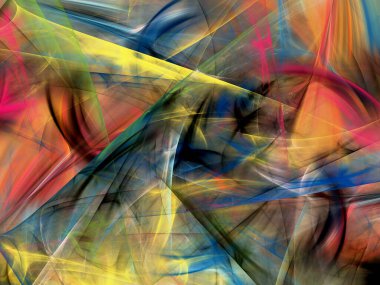 gökkuşağı soyut fraktal arkaplan 3d oluşturma