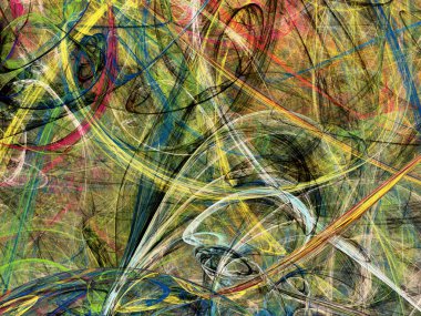 yeşil Soyut Fraktal arka plan 3d render