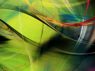 yeşil Soyut Fraktal arka plan 3d render