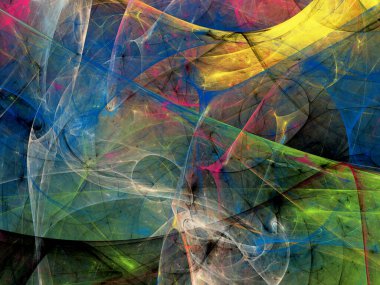 gökkuşağı soyut fraktal arkaplan 3d oluşturma