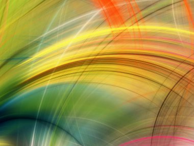 yellow and green abstract fractal background 3d rendering