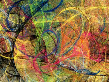 gökkuşağı soyut fraktal arkaplan 3d oluşturma