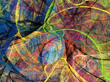 gökkuşağı soyut fraktal arkaplan 3d oluşturma