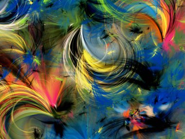 gökkuşağı soyut fraktal arkaplan 3d oluşturma