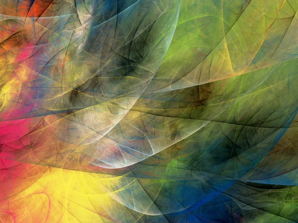 Yellow Green Abstract Fractal Background Rendering — Stockfoto