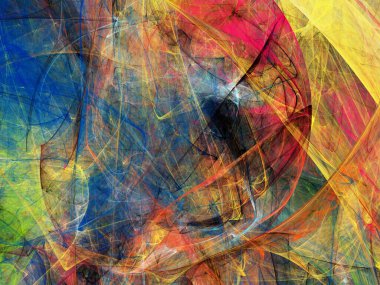 gökkuşağı soyut fraktal arkaplan 3d oluşturma