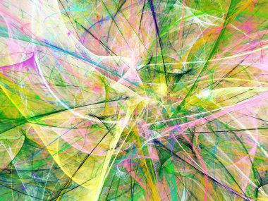 yellow and green abstract fractal background 3d rendering