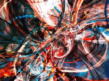 mavi ve kırmızı soyut fraktal arkaplan 3d görüntüleme